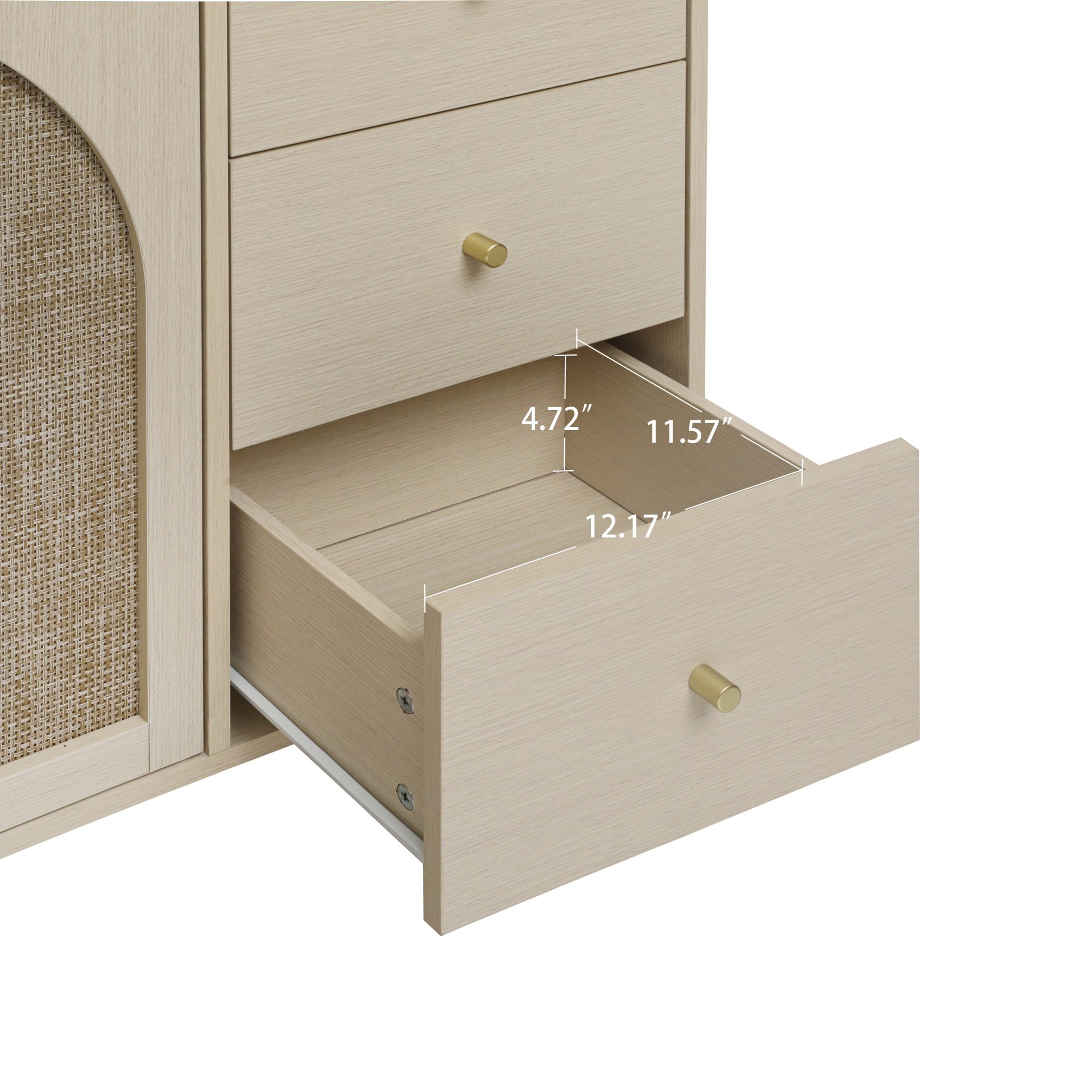 2 Door 3 Drawer Cabinet, Suitable For Bedroom - Natural - Image 6