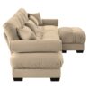 Super Comfort Oversized Modular Velvet Sectional Sofa With Movable Ottoman Convertible L Shaped Couch For Living Room - Camel - Image 13