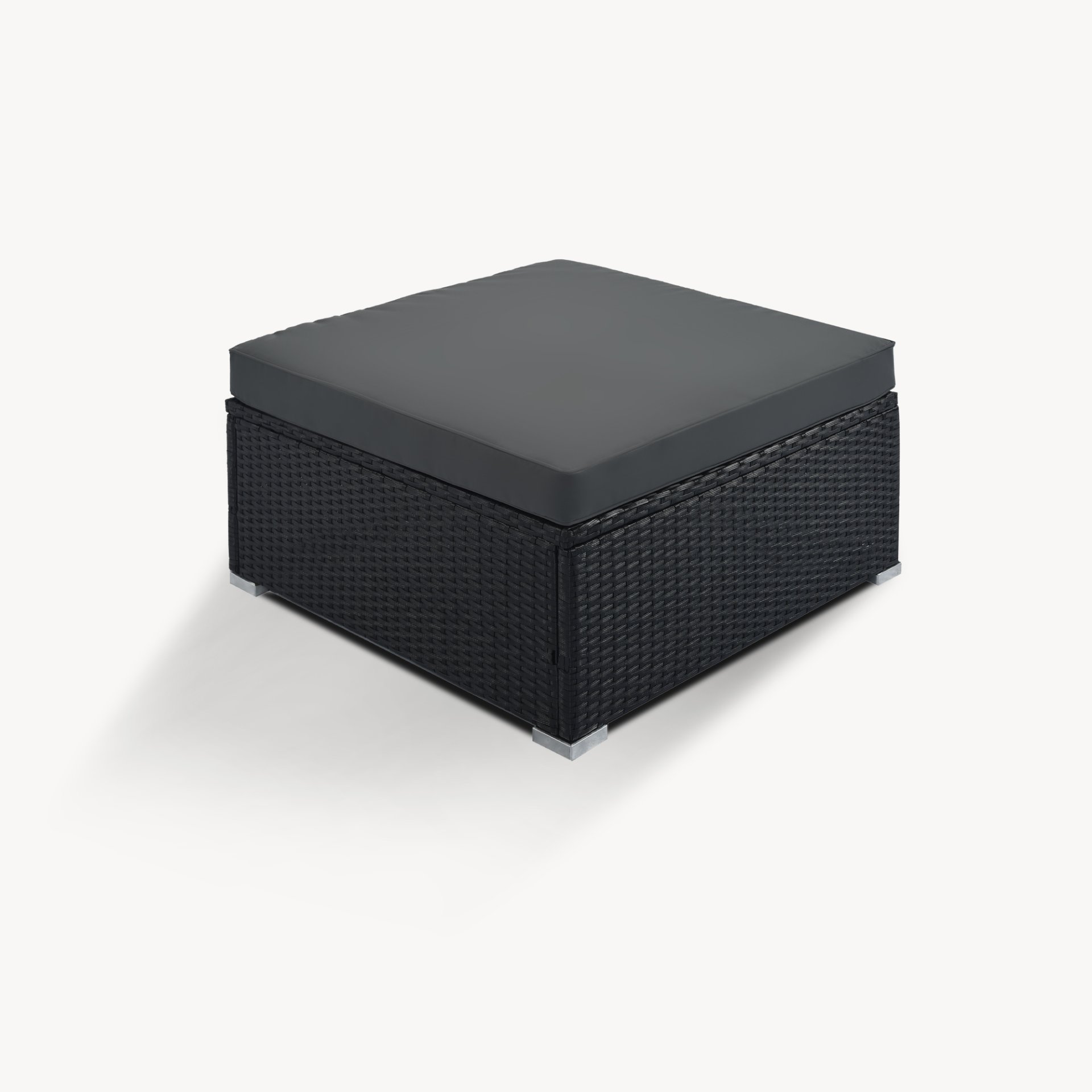 8 Pieces Outdoor Patio Furniture Sets, Garden Conversation Wicker Sofa Set, Single Sofa Combinable - Gray / Black - Image 13