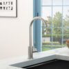 Kitchen Sink Faucet With Single Handle - Brushed Nickel - Image 2
