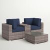 2 Seat Patio Furniture Set With Cushions, All Weather - Gray Mix - Image 6