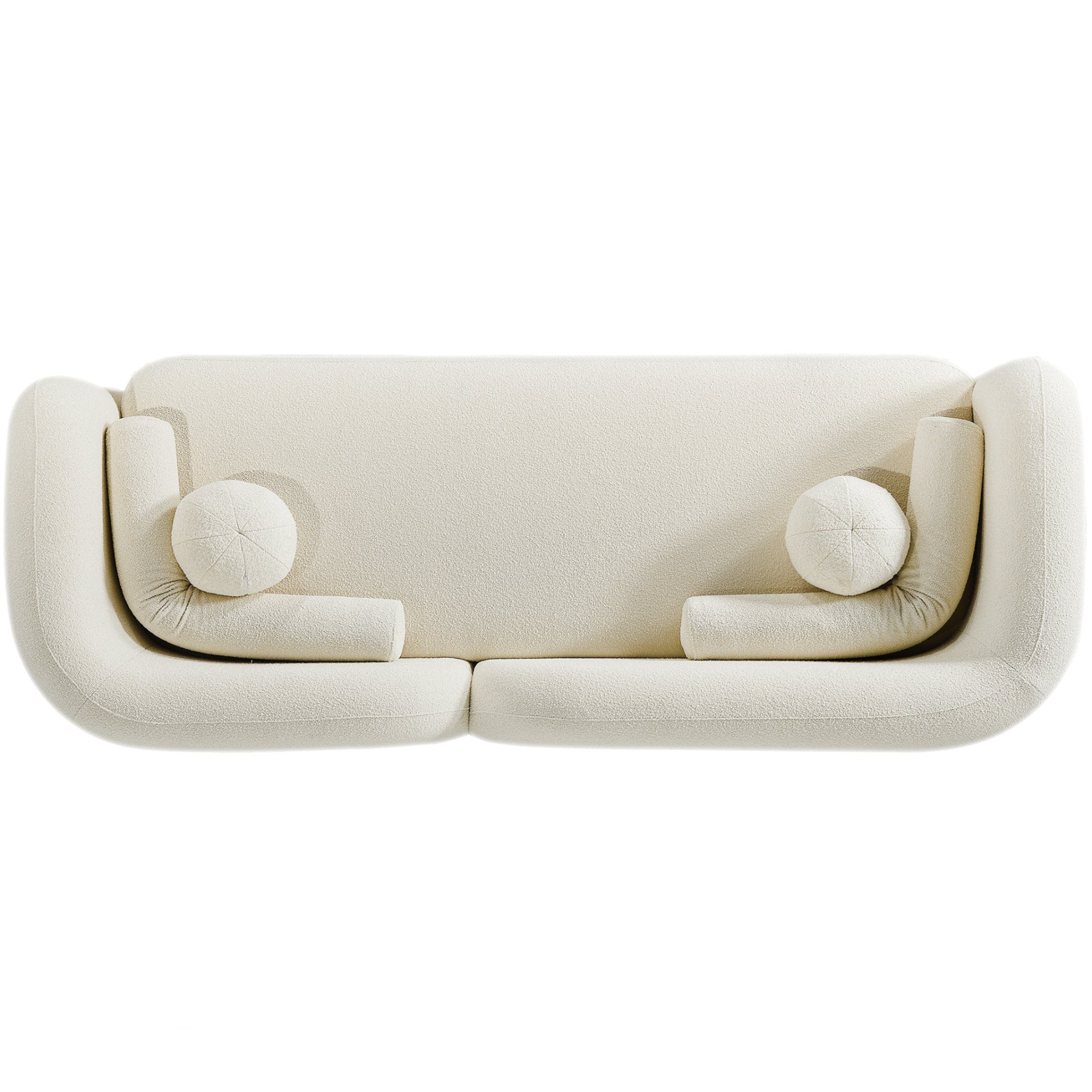Donna - Japandi Style Boucle Sofa - Cream / Ivory - Image 5