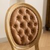 French Style Solid Wood Frame Antique Painting, Hand-Pulled Buckle Decoration Artificial Leather Dining Chair With Nailhead Trim, Wood Legs, Density Foam, Steel Spring Inner (Set of 2) - Light Brown - Image 9
