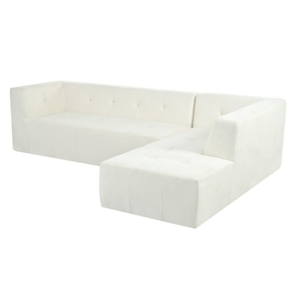 Modular Combination Living Room Sofa Set, Modern Minimalist Sofa, Living Room Upholstered Sofa Bed, Bedroom, 2 Pieces Computer Free Combination, L - Shaped - Beige