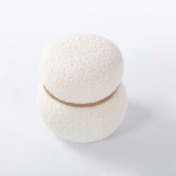Snowman Stool With Greig Plush Cushion, Playful And Cute Design For Any Space - White