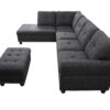 Alger - 98" Wide Left Hand Facing Sofa & Chaise With Ottoman - Charcoal Gray - Image 5