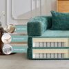 Convertible Floor Sofa Bed With Fixed Shape Frame For Living Room - Dark Green - Image 6