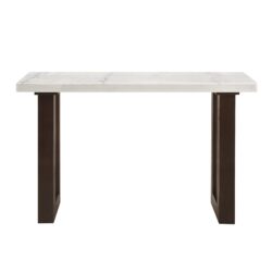 Edwyn - Natural Marble Top Sofa Table - White