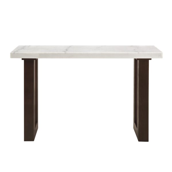 Edwyn - Natural Marble Top Sofa Table - White