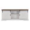 Farmhouse Sliding X Barn Door 70" TV Stand For 80" TVs - Rustic Oak / Brushed White - Image 4