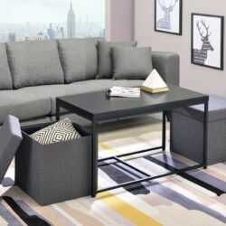 Murph - Wood Grain 3 Piece Coffee Table (Set of 3) - Black