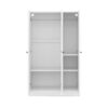 3 Door Shutter Wardrobe With Shelves - White - Image 5