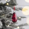 Luster Tear Drop Ornament, Glass Decorative Hanging Christmas Tree Ornaments For Holiday Party Decorations (Set of 12) - Red - Image 4