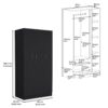 Wardrobe Armoire With 3 Doors And 2 Inner Drawers, 3 Doors - Black - Image 3