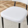 Minimalist Ergonomic Dining Chair With Curved Backrest, Metal Legs (Set of 4) - White / Black - Image 11