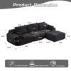 Compressed Sofa, Large Sectional Couches For Living Room - Black - Image 3