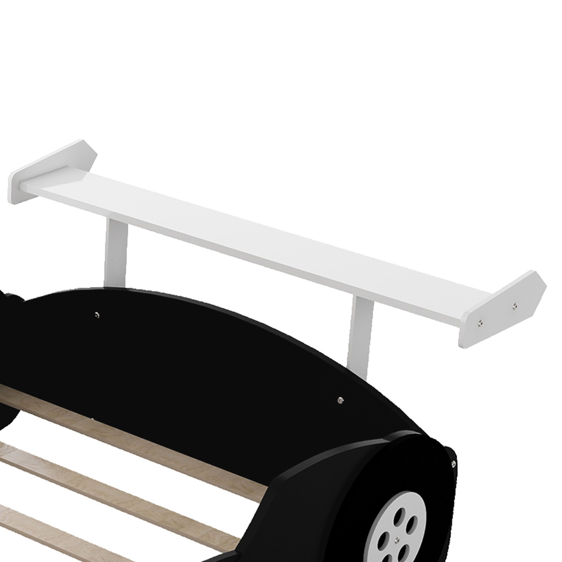 Full Size Race Car Shaped Platform Bed With Wheels - Black - Image 12