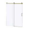 Frameless Soft Closing Single Sliding Shower Door, 1 / 4" (6Mm) Tempered Glass With Explosion Proof Coating Via Express Delivery - Gold - Image 10