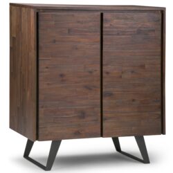 Lowry - Medium Storage Cabinet - Distressed Charcoal Brown