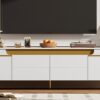 TV Stand For TVs Up To 80", TV Cabinet With 4 Drawers And 2 Spacious Cabinets, 5 Metal Legs For Living Room - White - Image 10