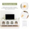 StylishTVcabinet, Entertainment CenterTV Stand, TVconsoletable, Media Console, Solidwood Frame, Changhong Glass Door, Metal Handle - Antique White - Image 7