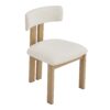 Mid Century 7 Piece Dining Set With Upholstered Armless Chairs & Wood Table - Beige / Natural - Image 11