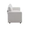 Modern Square Arm Sofa With Soft Fabric Upholstery, Deep Cushions, Sturdy Wooden Legs - White - Image 11