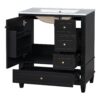 30" Bathroom Vanity With Sink, 1 Door With Shelf And 3 Drawers, Soft Close Door - Black - Image 17