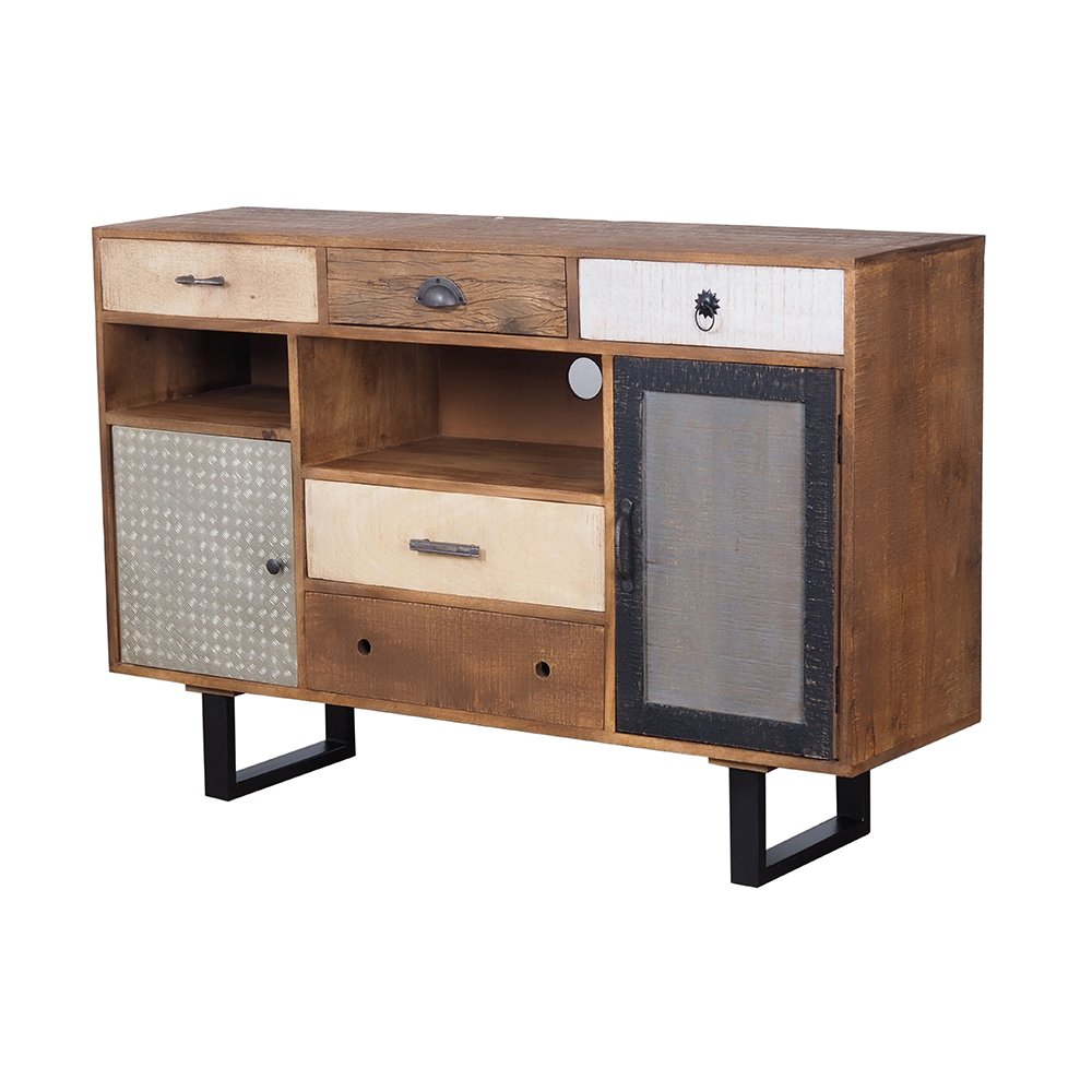 Rustic 2 Drawer Kitchen Island - Multi - Image 4
