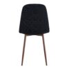Luxury Simple Chair (Set of 4) Linen Cotton High Resilience Dining Chair With Metal Color Leg - Black / Walnut - Image 21