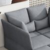 Modern L Shape Modular Sofa, 5 Seat Chenile Sectional Couch Set With 2 Pilows Included, Freely Combinable Indoor Funiture For Living Room, Apartment, Office - Light Gray - Image 5