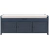 Storage Bench With 3 Shutter-Shaped Doors, Shoe Bench With Removable Cushion And Hidden Storage Space - Antique Navy - Image 10