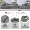 Oversized Modular Sectional Sofa, Luxury Boucle Floor Couch Set, Convertible Sleeper Couch, Spacious Foam-Filled Sofa Bed, 3 Piece Free Combination - Gray - Image 12