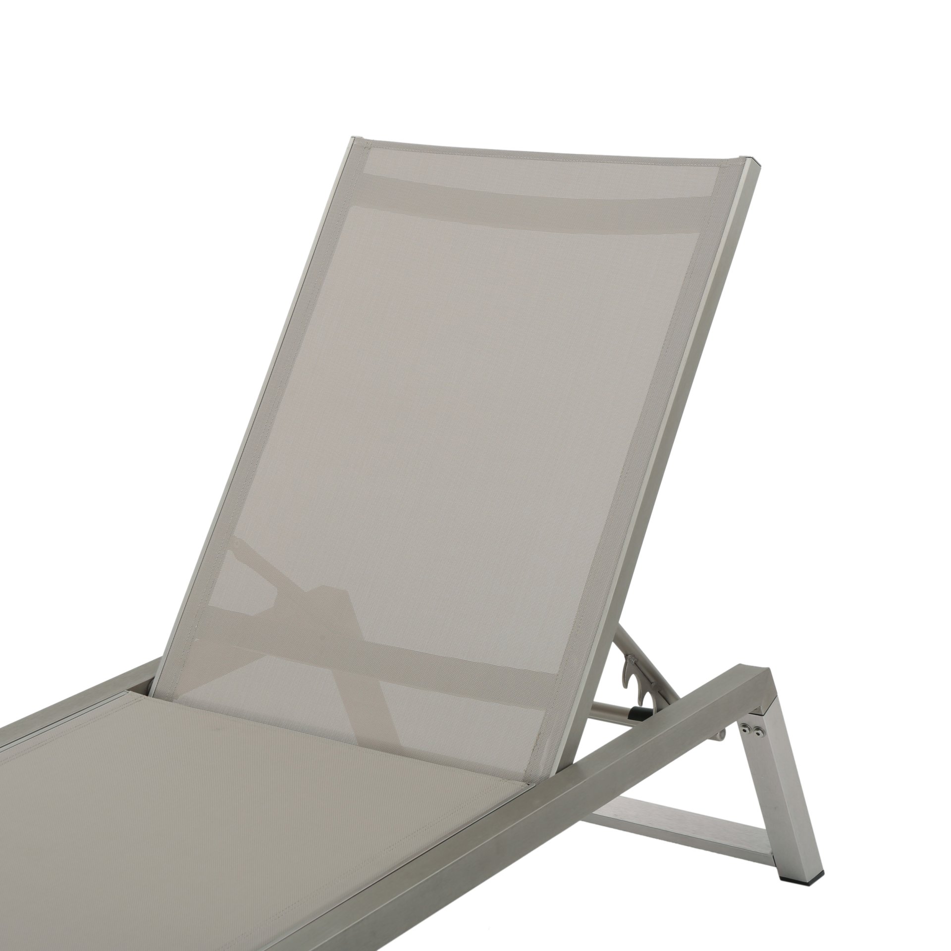 Myers - Modern Chaise Lounge Set With Adjustable Mesh Back - Gray - Image 16