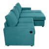 Convertible U Shaped Sectional Sofa With Storage Chaise Lounges & USB Ports - Teal - Image 23