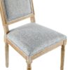 French Country Dining Chairs (Set of 2) Elegant Cane Backrest & Upholstered Seats Solid Rubberwood Frame - Grayish Green - Image 17