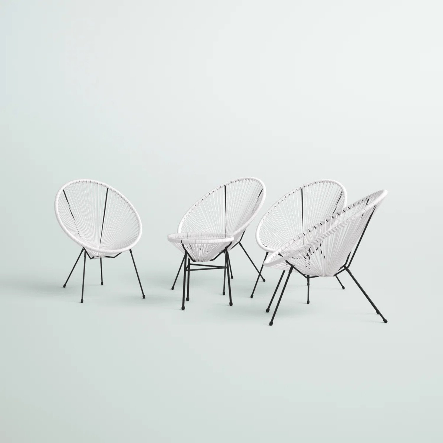 Outdoor 4 Person Conversation Set With Ergonomic Lounge Chairs And Tempered Glass Table - White - Image 4