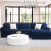 Breton - Sectional Sofa With 4 Pillows - Blue - Image 5