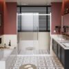Frameless Shower Door Single Sliding, Adjustable Zinc Roller Rail - Chrome - Image 4