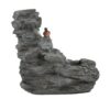 4 Tiered Rock Waterfall Fountain With LED Lights, Outdoor Garden Decor, Weather Resistant - Gray - Image 8