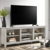 Benito - Wide TV Stand With Open Shelves And Cable Management - Dusty Gray - Image 4