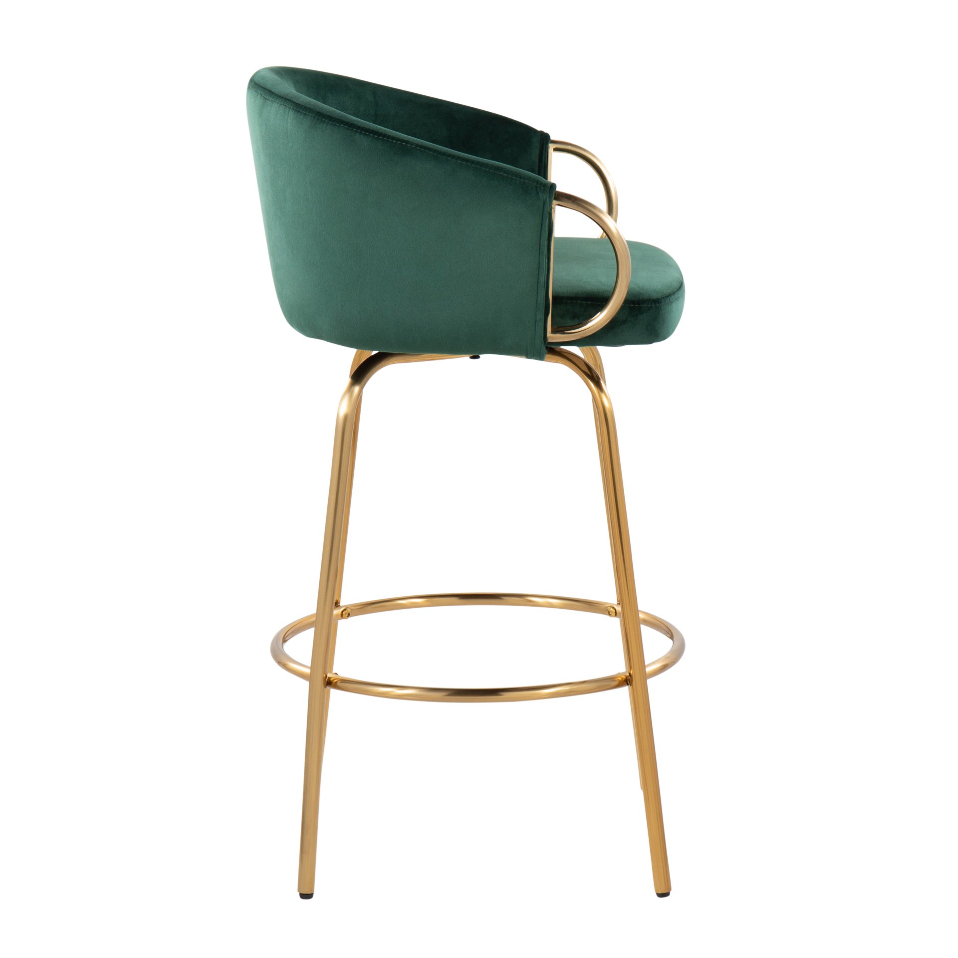 Claire - Contemporary / Glam Counter Stool (Set of 2) - Gold / Green - Image 3