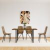 Modern Rustic Dining Table In Walnut With Metal Legs For 4 - 6 Person - Walnut - Image 5