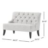 Nicole - French Style Upholstered Loveseat With Tufted Backrest - Light Gray - Image 3