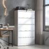 Modern 5 Drawer Steel Lateral File Cabinet With Lock, Metal Filing Cabinet For Home And Office - Gunmetal Black - Image 2