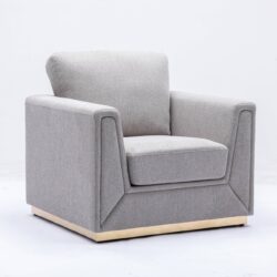Valin - Linen Chair For Living Room - Gray