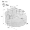360 Degree Swivel Chair Accent Barrel Chair With Removable Pillows Chenille Fabric - Beige - Image 3