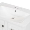 Bathroom Vanity, Modern Bathroom Cabinet With Sink Combo Set, Bathroom Storage Cabinet With A Soft Closing Door And 3 Drawers, Solid Wood Frame, Resin Basin - White - Image 26