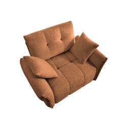 Modern Ergonomic Single Seater Sofa With High Resilience Cushions - Burnt Orange