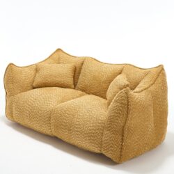 Comfortable Dual Beanbag Chair With High Resilience Foam Core For 2 People In - Yellow